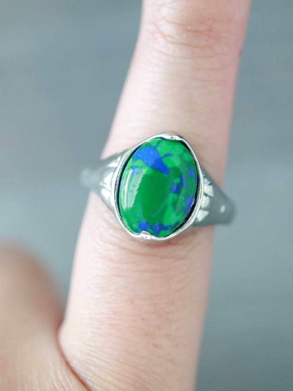 RGA5 Gemstone Ring Silver Plated